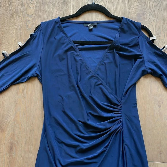 JBS Navy Blue Embellish Rhinestones Dress Size Small - Picture 2 of 9